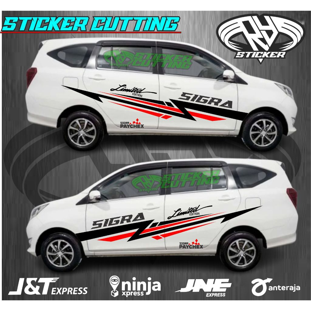 Stiker Mobil Sigra Cutting Stiker Mobil Daihatsu Sigra Striping Body Mobil Sigra Aksesoris Mobil Sig