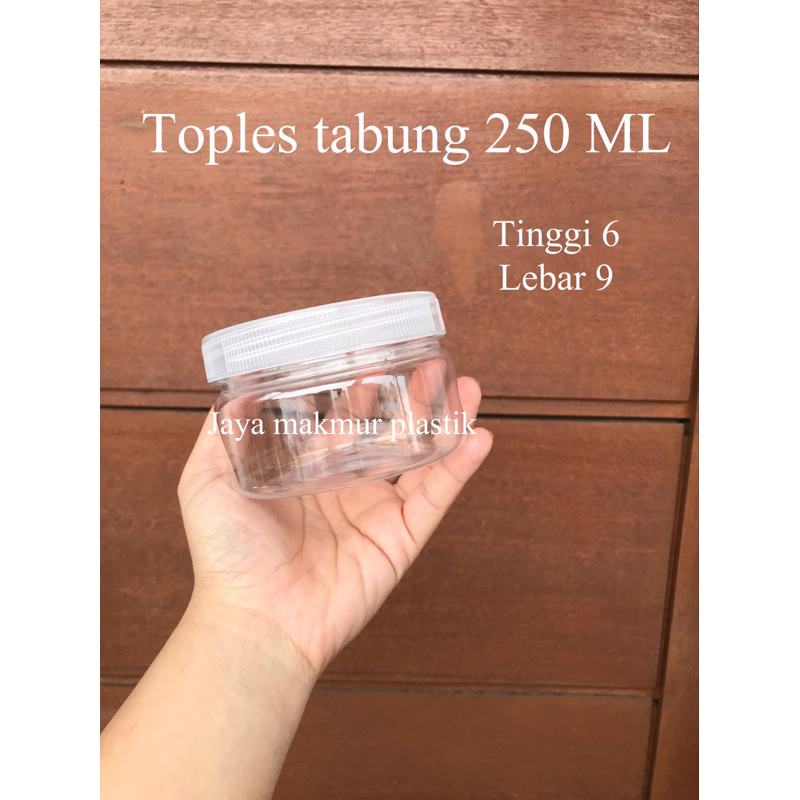 Toples tabung cylinder 250 ml - toples jar plastik 250 ml