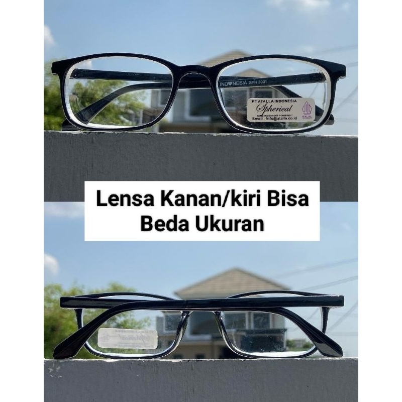 Kacamata Minus Frame Kotak Kecil B -- Lensa Kanan/Kiri bisa Beda Ukuran