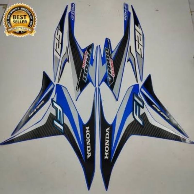 Striping List Body Honda Vario Techno 125 Old Biru Hitam