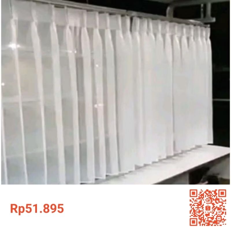 Gorden Vitrase Etalase warung warteg 200x100cm150x100cm100x100cm tirai jendela pendek putih polos