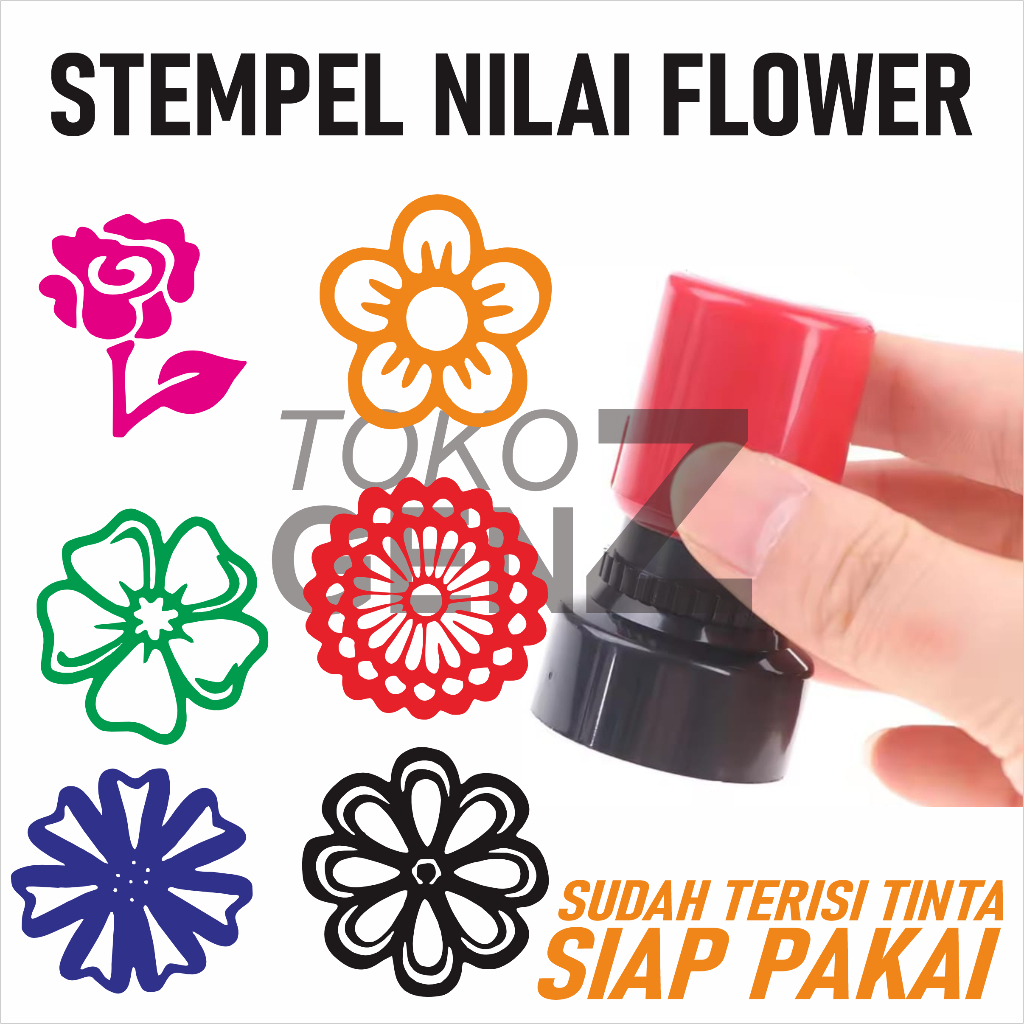 

STEMPEL NILAI FLOWER/BUNGA MURAH LUCU, DIAMETER 1.5cM