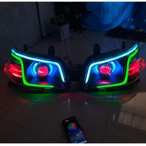 paket Custom HEADLAMP GRANDMAX Alis AtasBawah Slime Frame CAKAR RGB BILED