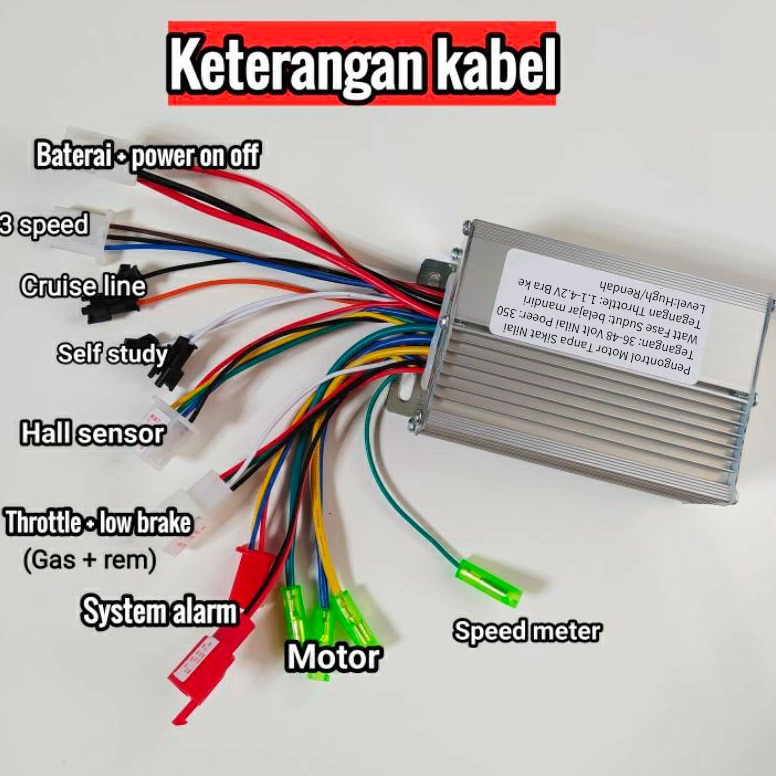 stok baru Controller 36v 48v 35w Kontroler Sepeda Listrik Motor Kontroler Sepeda Listrik Universal C