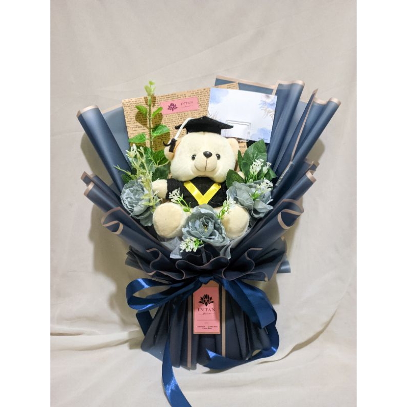 BUKET WISUDA variasi kertas motif koran