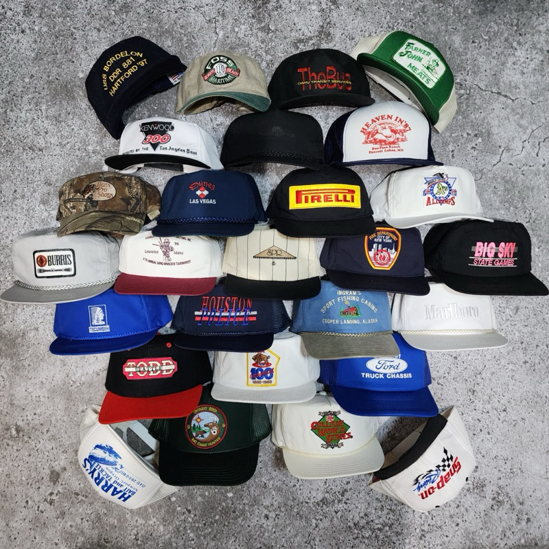 VOL#5 Topi Vintage Two Tone Cap Trucker Hat Jaring Rope Hat Second Original Pria Wanita Unisex