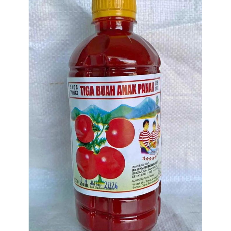 

Saos tiga anak/saos tomat tiga anak, kemasan botol plastik 500ml
