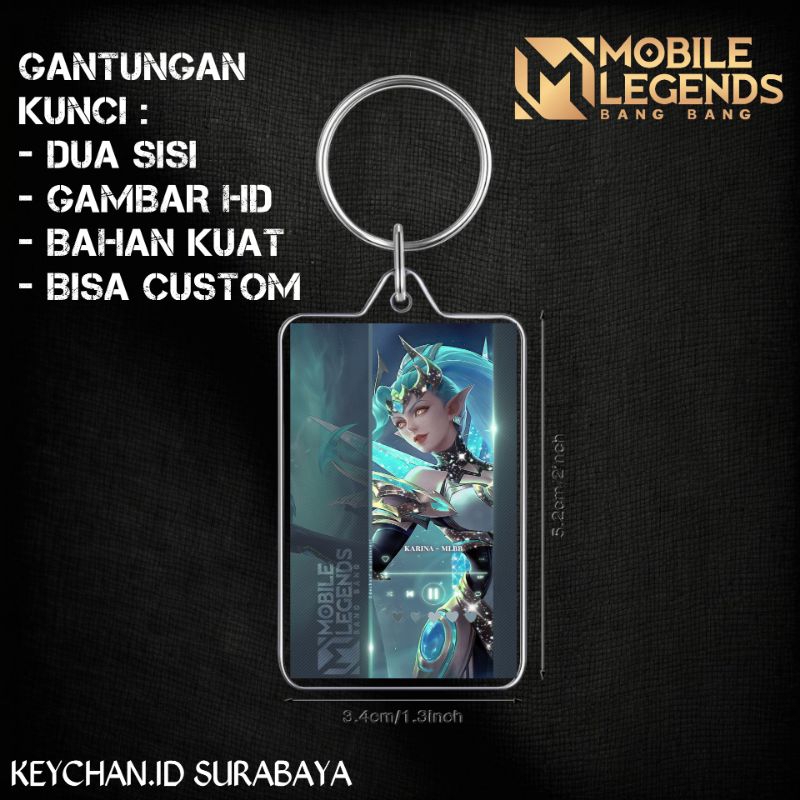 gantungan kunci akrilik dua sisi mobile legends skin zodiak karina