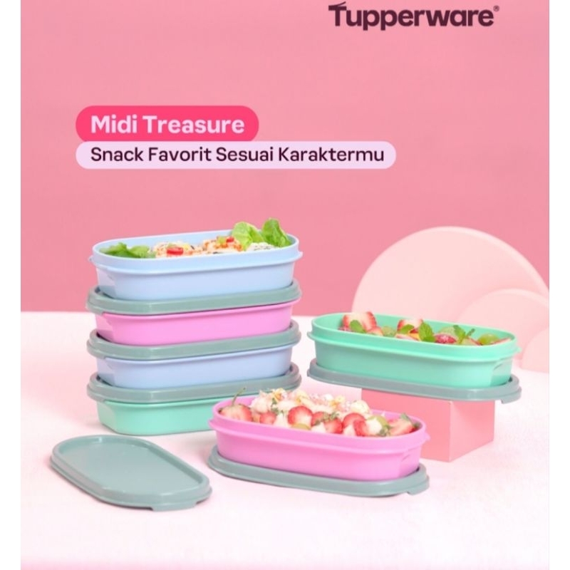 Tupperware midi treasure tempat makan bentuk oval untuk bento sushi bekal anak