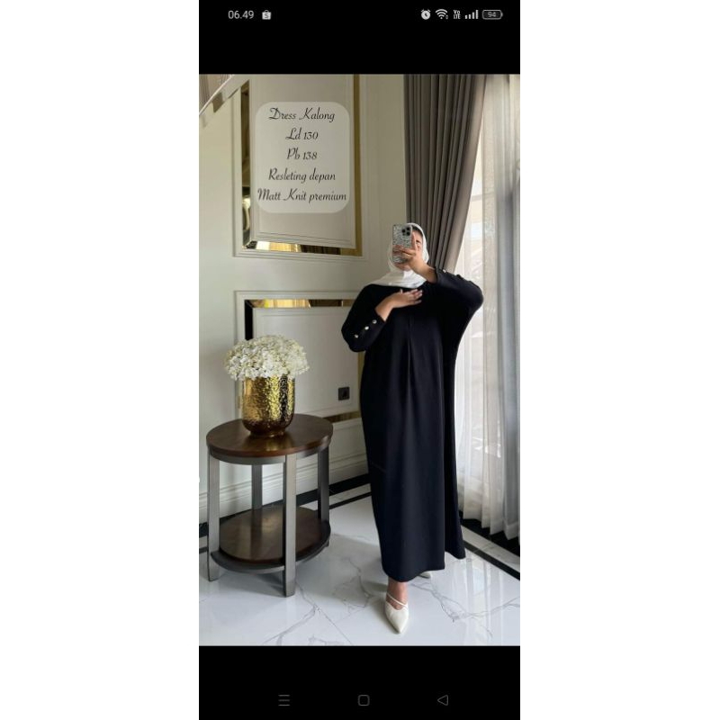gamis abaya polos knit polos super Jumbo ld 130 cm