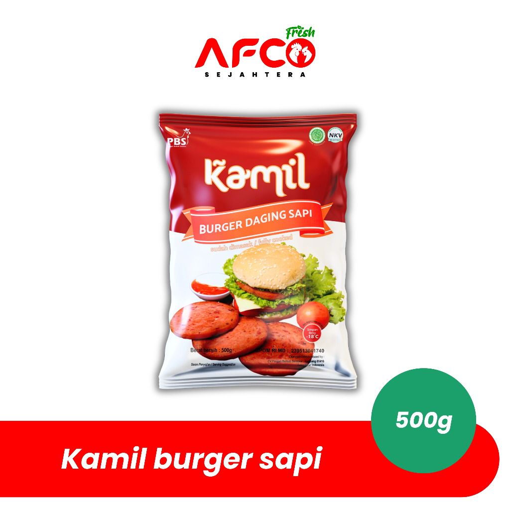 

Afco Fresh Kamil Burger Sapi 500g