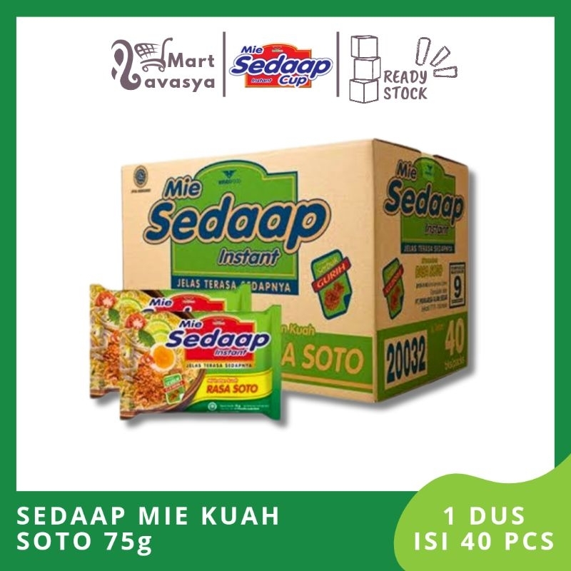 

SEDAAP MIE KUAH SOTO MIE 75g - 1 DUS ISI 40 PCS - KOTA BANDUNG - LAVASYA MART