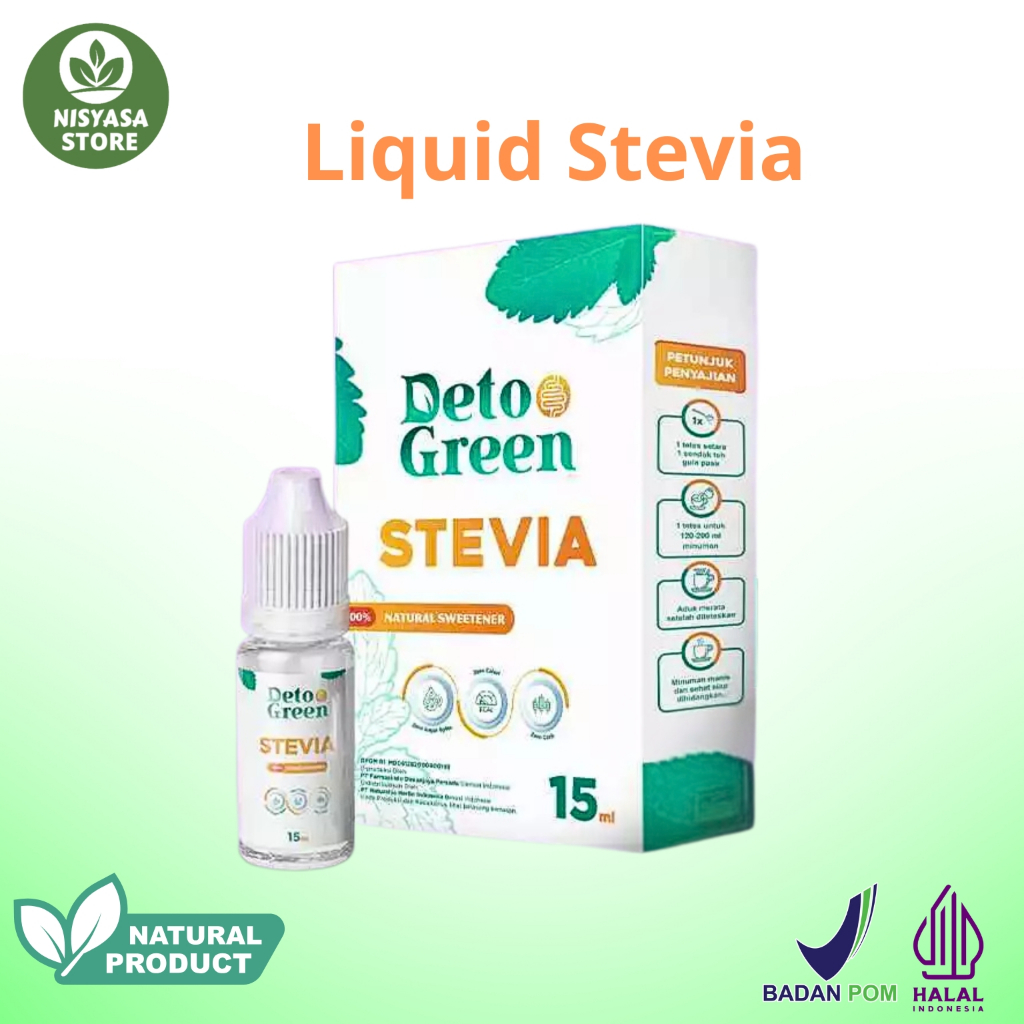 

Detogreen Stevia Natural Sweetener Pemanis Alami Pengganti Gula zero kalori 15ml