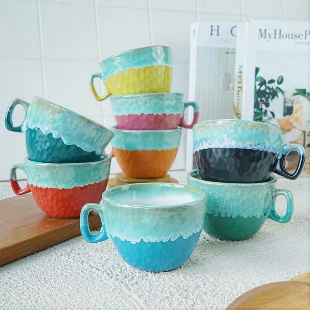 Naruna Cangkir Keramik Cappucino Carved