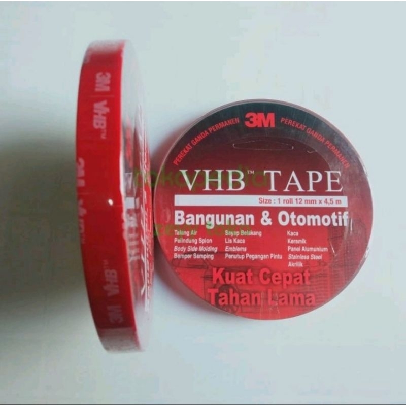 

double tape 3m vhb merah 12mm dan 24mm