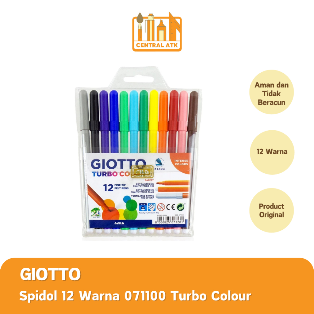 

SPIDOL KECIL WARNA GIOTTO TURBO COLOR 12 WARNA 071100