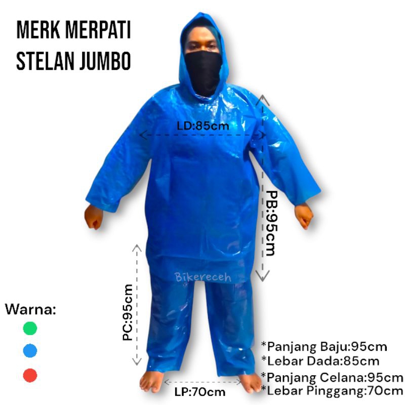 Mantel Jas Hujan plastik Lengan Ponco dan Setelan stelan Jaket Celana Kombinasi Murah Grosir