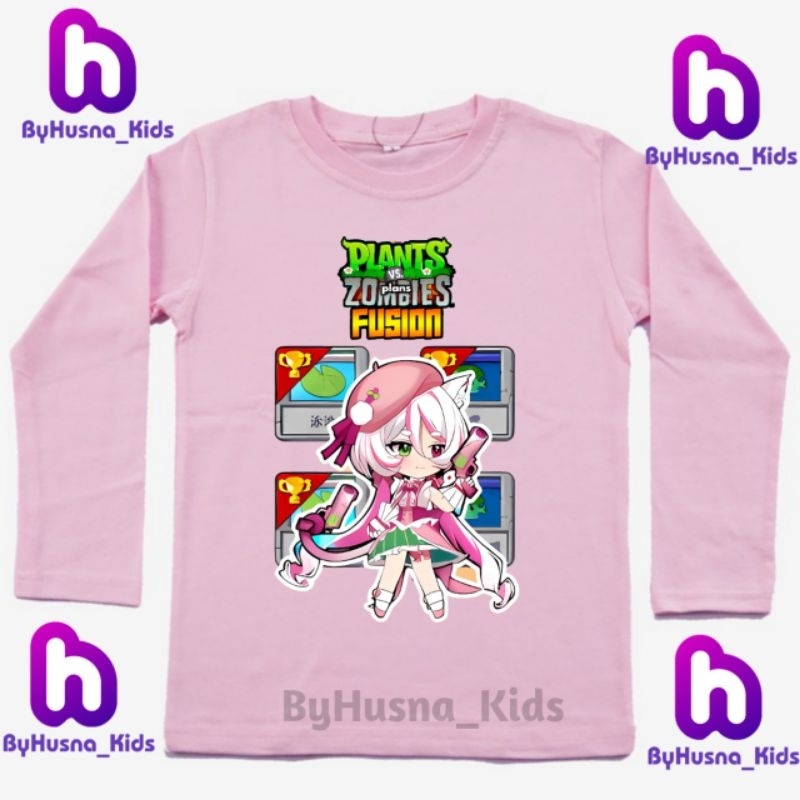 LENGAN PANJANG PLANT VS ZOMBIE BAJU ANAK KAOS ANAK PLANTS VS ZOMBIES FUSION ANIME ATASAN ANAK PAKAIA