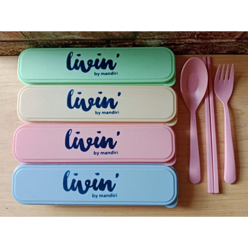 Souvenir Sendok Garpu Sumpit Box Go Green