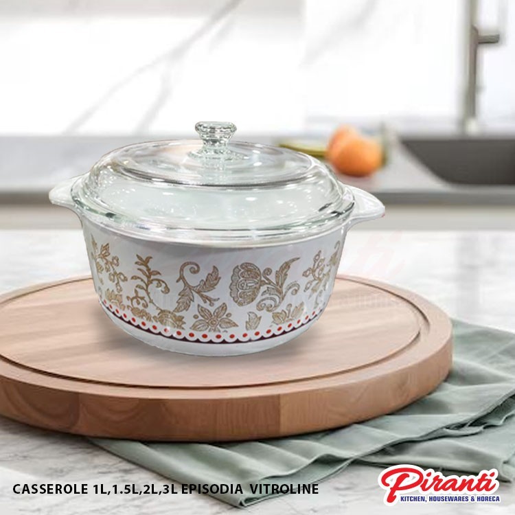 Luminarc Vitroline Panci Casserole Episodia + Tutup Kaca Set