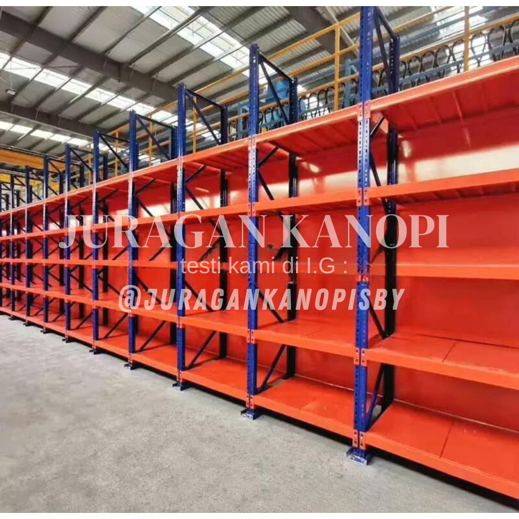 Rak gudang besi Baja / rak susun besi rak gudang