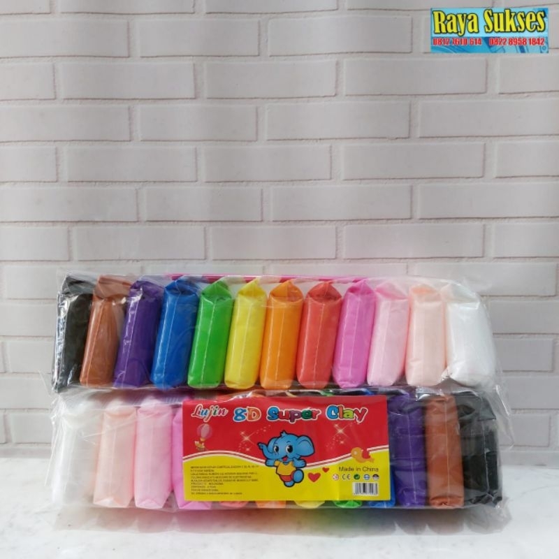 Magic Clay 12 Warna/Magic Clay Lujin 8D Super Clay/Clay 12 Warna