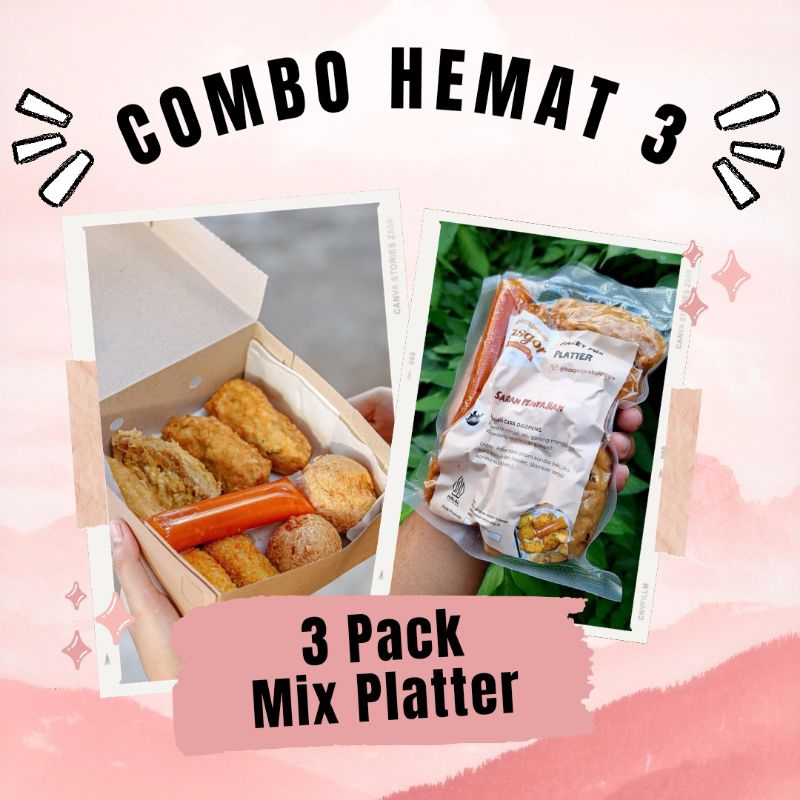 

[COMBO SUPER HEMAT] MIX PLATTER 3 Pack Termurah Khas BASGOR PROBOLINGGO, Bakso, Baso Goreng, Basgor