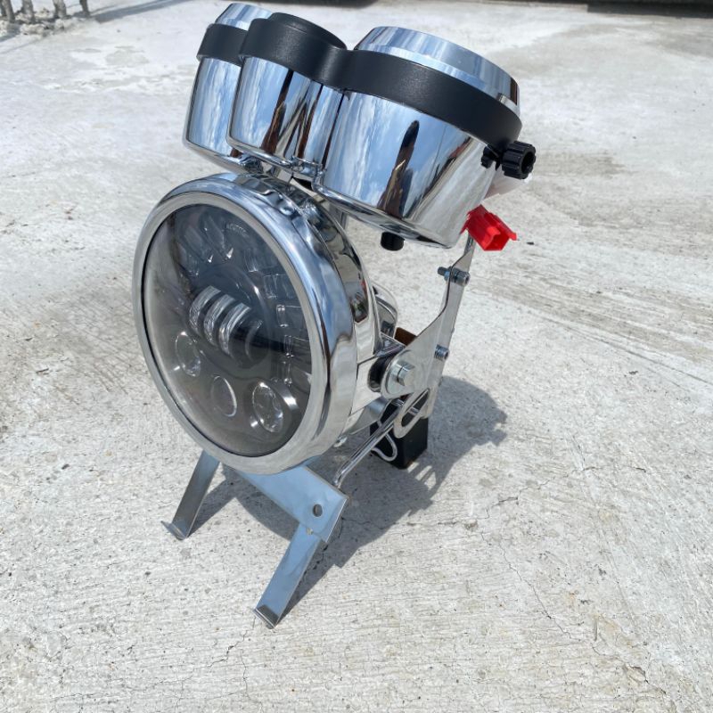 ￼Lampu Sports Day 7 inch full Set Batok ninja Speedo ninja breket lampu ninja untuk pemakian shok de