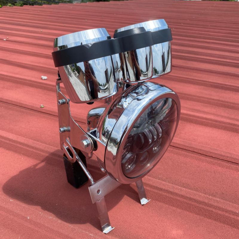 ￼Lampu Sports Day 7 inch full Set Batok ninja Speedo ninja breket lampu ninja untuk pemakian shok de