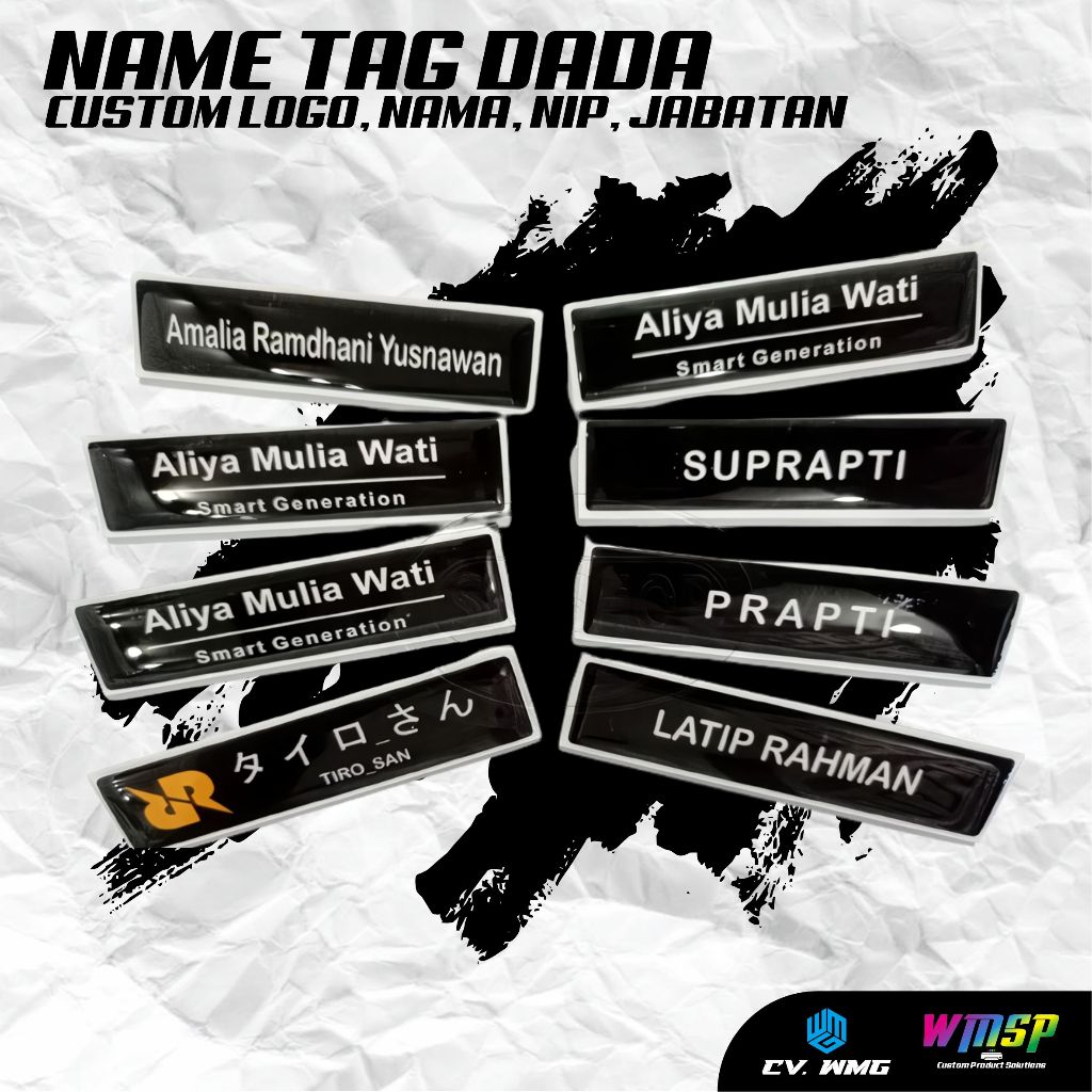 

Name Tag dada Papan nama dada akrilik resin