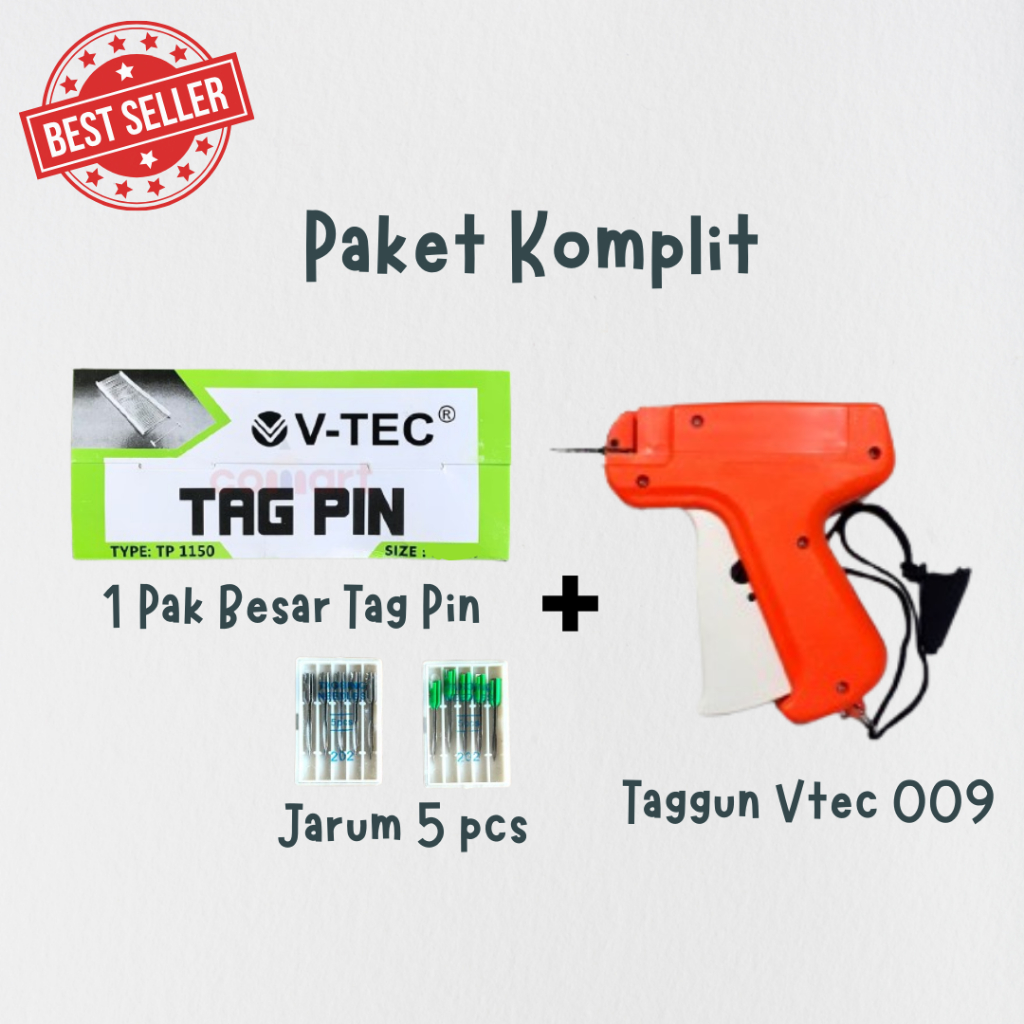 

Tagging Gun -Tag gun V-Tec TG 009 - Tagging Gun Set - Tag Gun + Refill Jarum V-Tec TG 008-5 - Label Tag - Alat Label Baju - Alat Tembak Label Taggun - Jarum Refill Taggun - Tagpin Ecer 50mm 35mm 25mm 20 mm 15mm