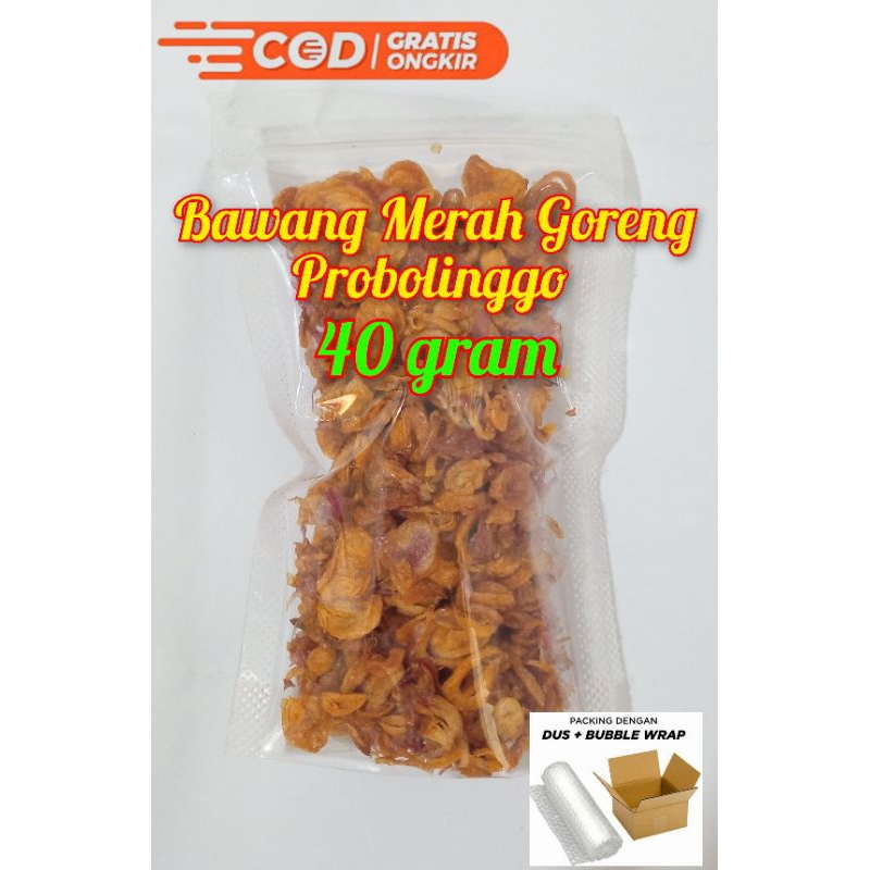 

Bawang Merah / Brambang Goreng Asli Probolinggo 40gram Original 100% Tanpa Campuran dan Tanpa Tepung