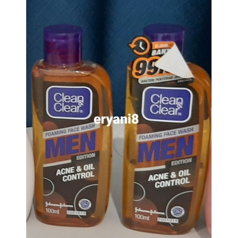 2pcs clean & clear foaming face wash for Men, oil and acne control