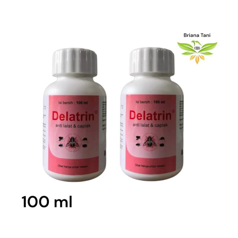 ￼Delatrin 100ml Obat Anti Kutu Caplak Lalat dan tungau untuk Hewan Sapi Kambing Domba