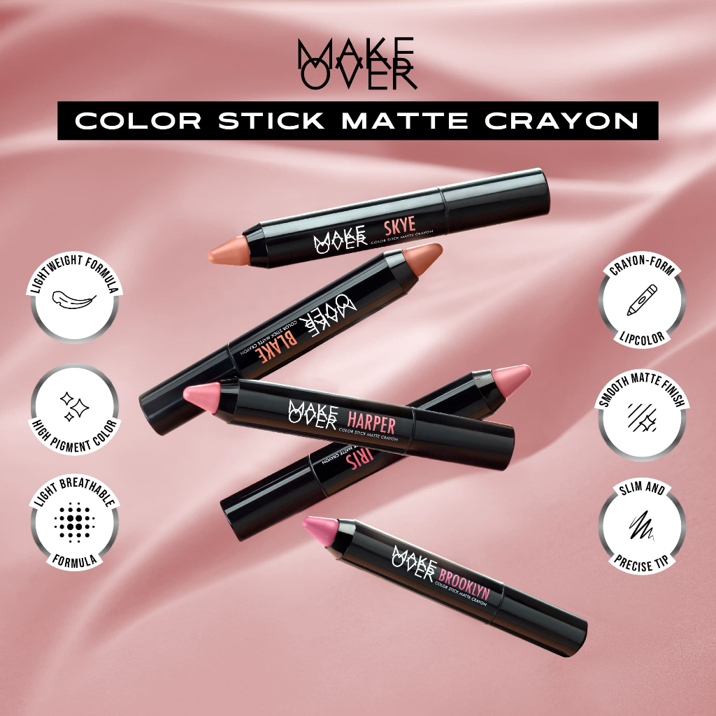 MAKEOVER Color Stick Matte Crayon 2,6 gr | Lipstik Matte MAKEOVER