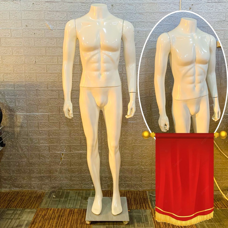 Display Manekin Pria Full Body Putih | Patung Manekin Ful Body Tanpa Kepala | Manekin Justbe Pria Ja