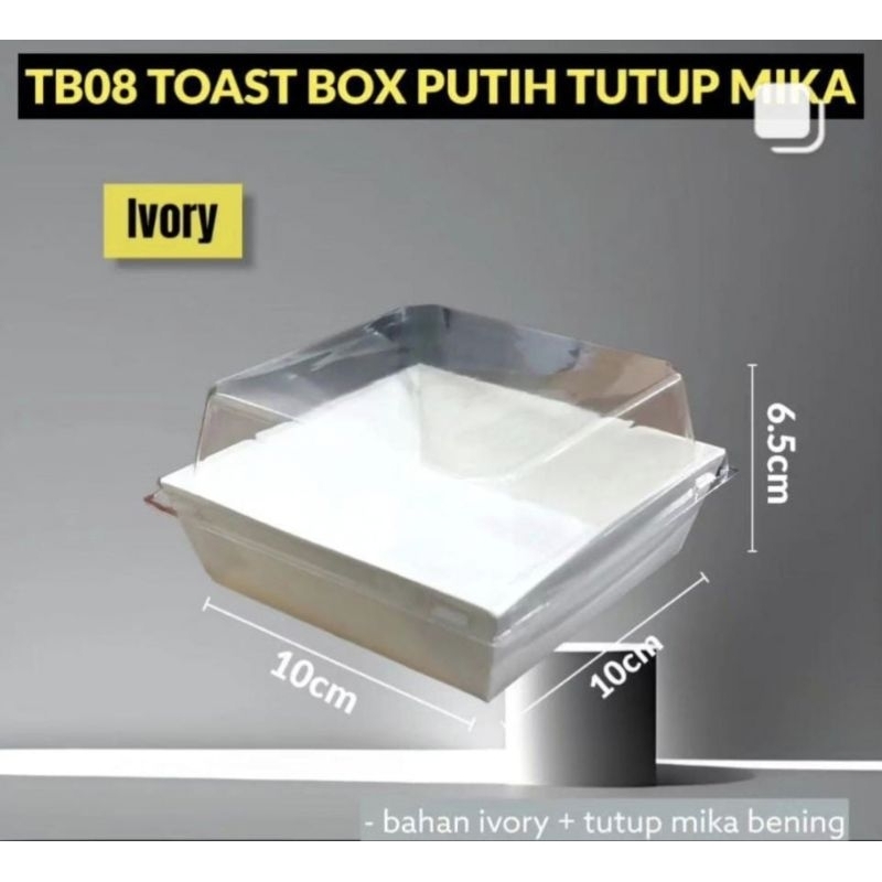 Paper box/Toast box putih polos + tutup isi 10