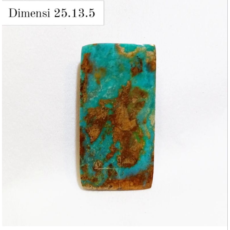 Natural Pirus Persia Hijau Urat Emas Apik Kotak