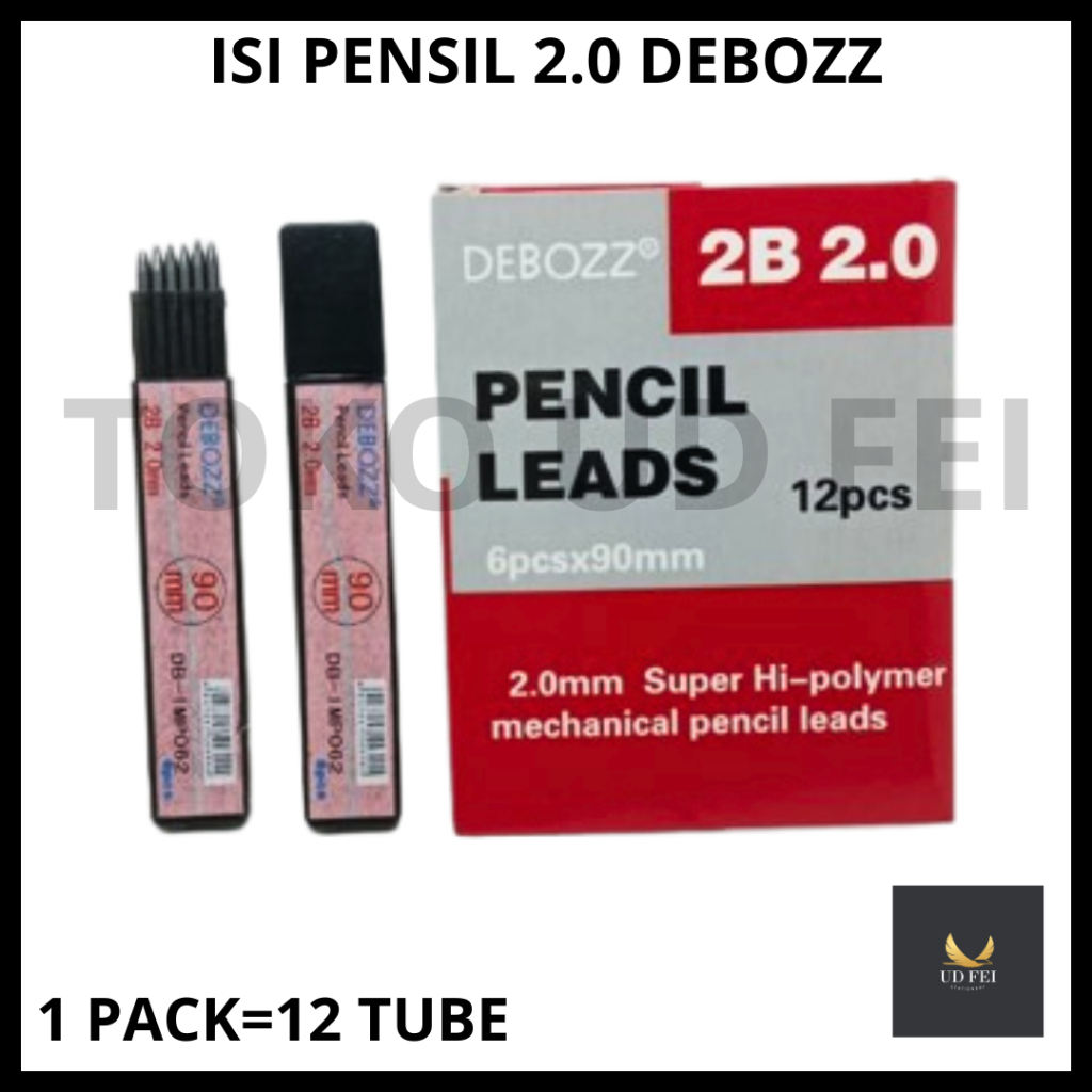 

(1 PACK=12 TUBE) ISI PENSIL 2.0/ ISI PENSIL MEKANIK 2.0/ REFILL PENSIL 2.0 MEKANIK DEBOZZ