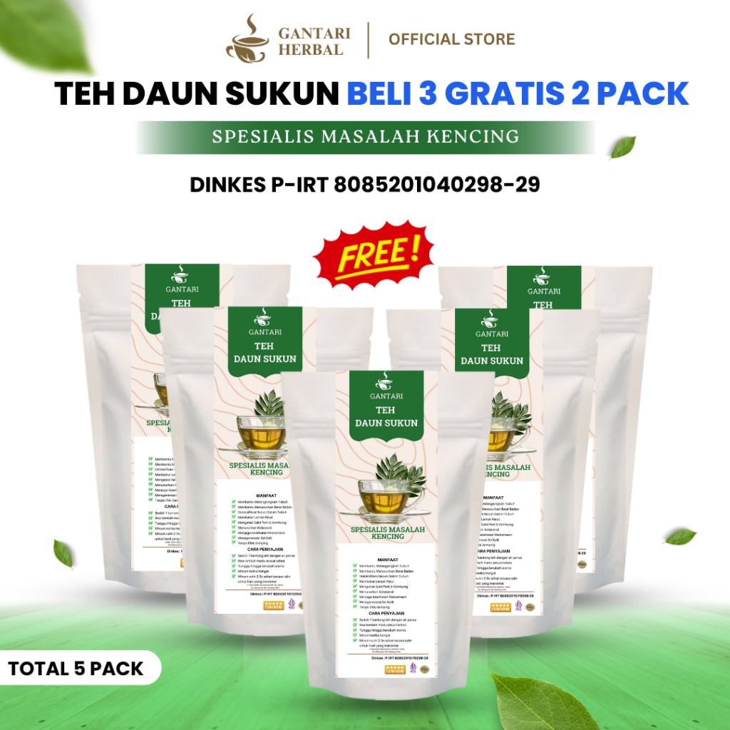 

Gantari Teh Daun Sukun / Obat Alami Mengatasi Kencing Batu Ginjal Kemih Isi 20 Kantong / Paket 5 Box