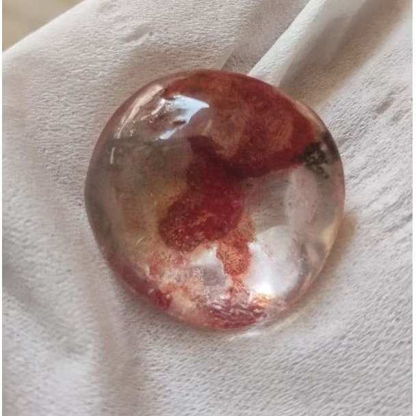 Batu akik kecubung karang merah natural