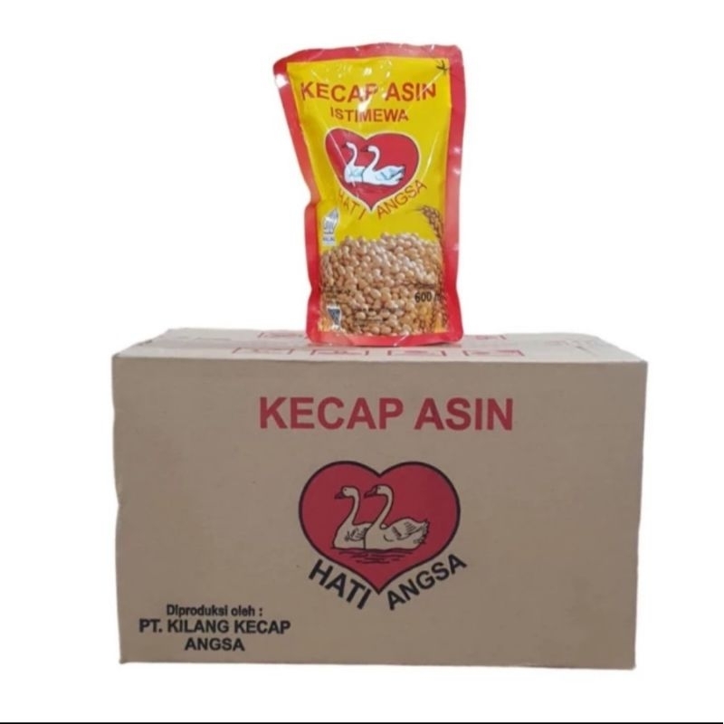 

Kecap Asin Angsa Refill / HATI ANGSA / 600 ml / Dus