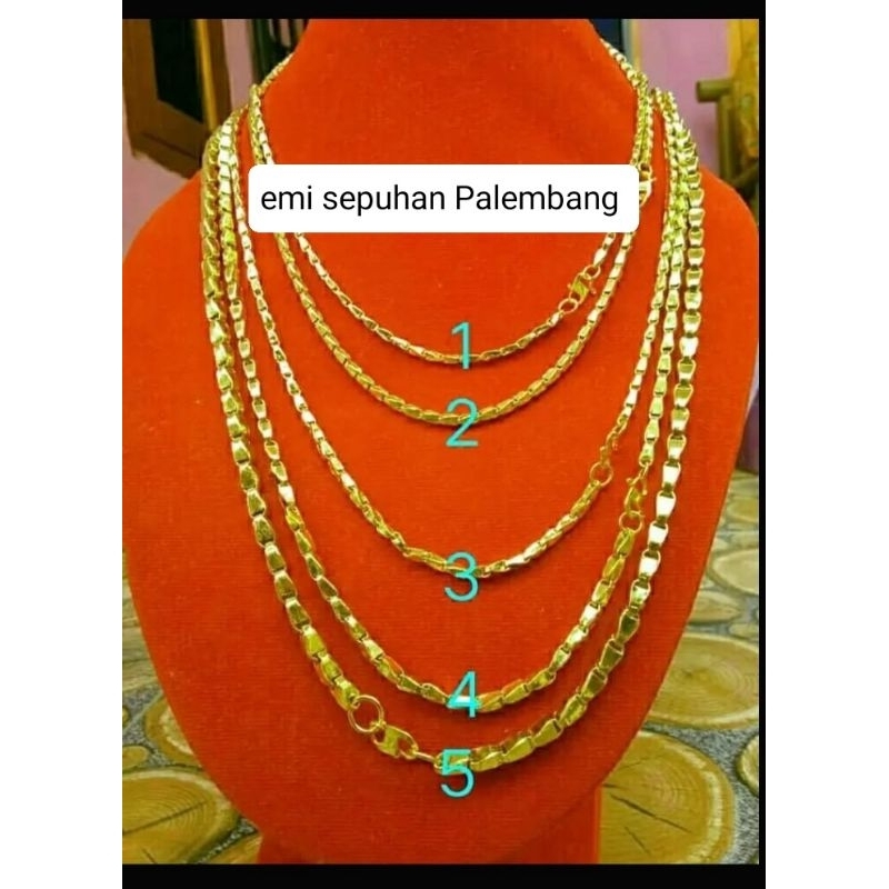 Kalung Padi Emas Asli 24 Karat PERHIASAN Lapis SEPUHAN Bisa Cuci Ulang