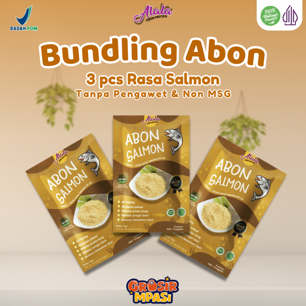 

Bundling Abon Asli-Tekstur Lembut MPASI Si Kecil-Sumber Protein-Tanpa MSG & Pengawet Alala Salmon