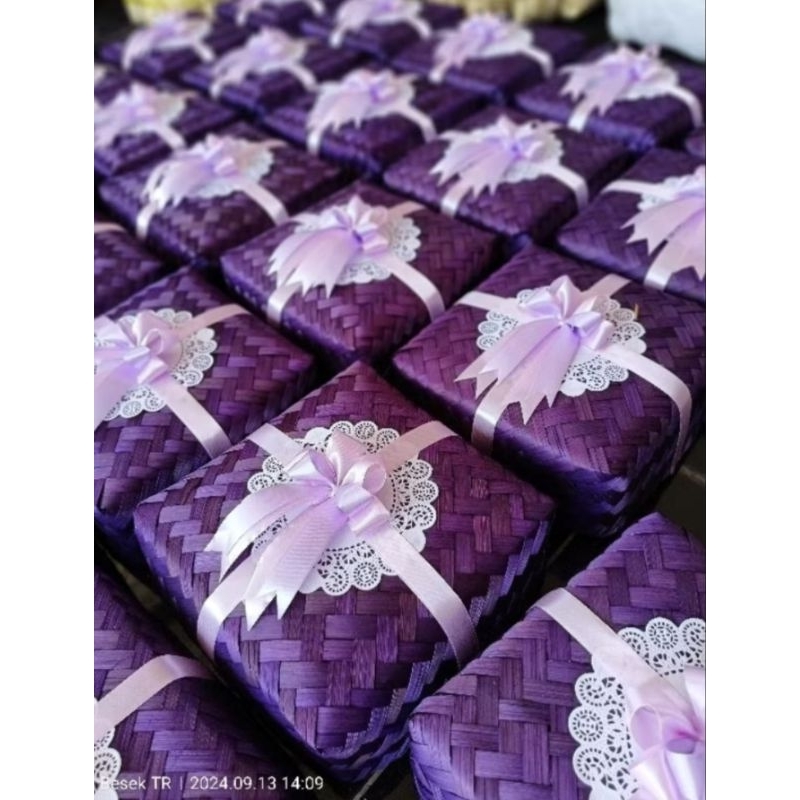 besek bambu 20x20 warna free pita