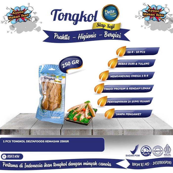 

DeltaFoods Ikan Tongkol Siap Saji HALAL Skipjack Tuna Katsuo 1 Pouch 250 gr