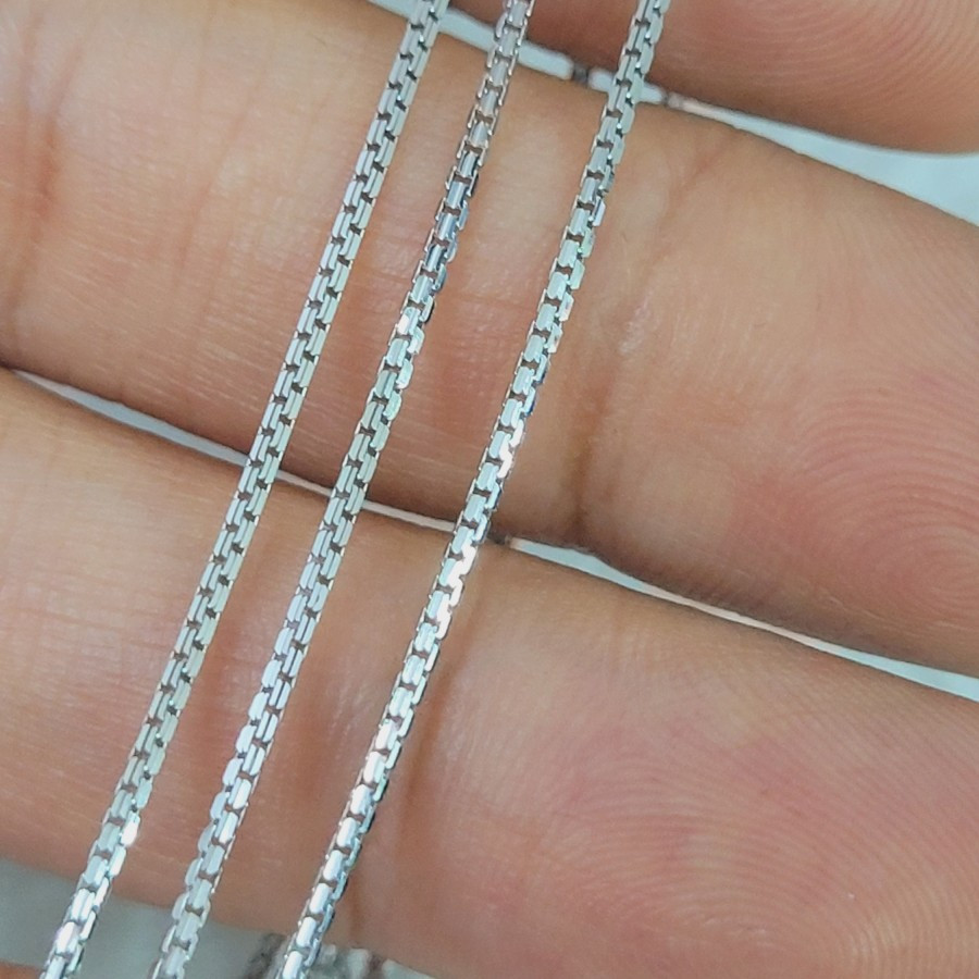 Kalung italy santa tanggung putih polos emas 75% 750 75 % 17k 5 gr an