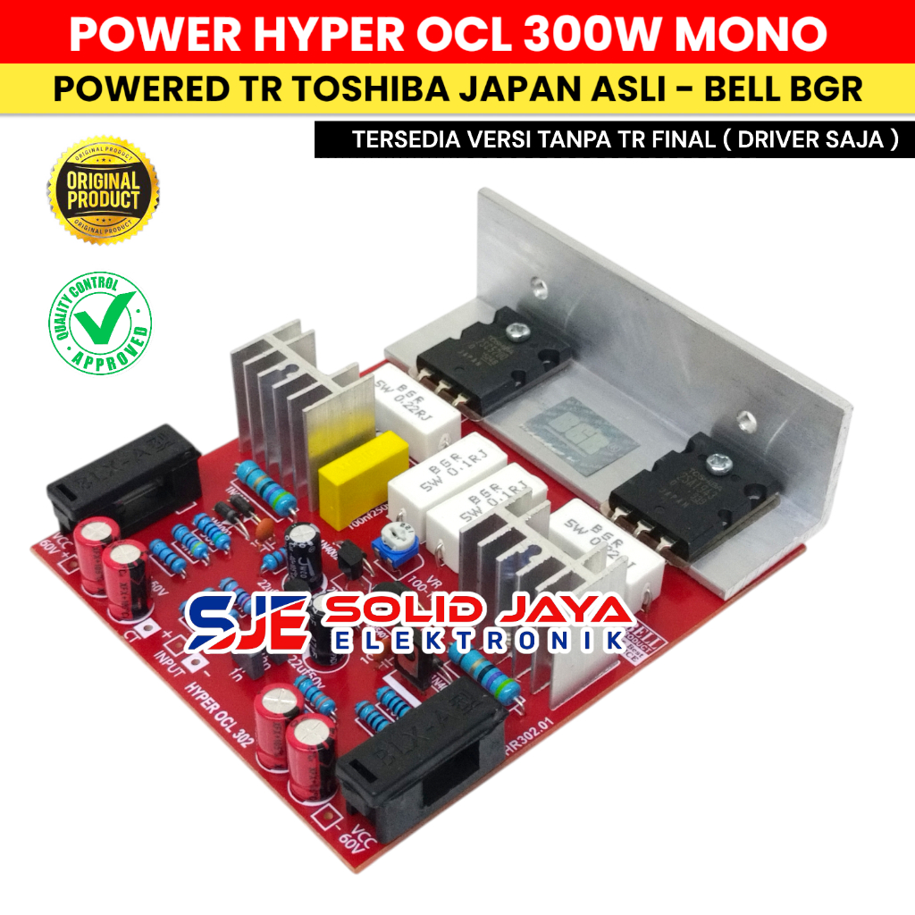 power hyper ocl 300w mono tr toshiba asli 2sa1943 2sc5200 a1943 c5200 300 watt w driver power ampli