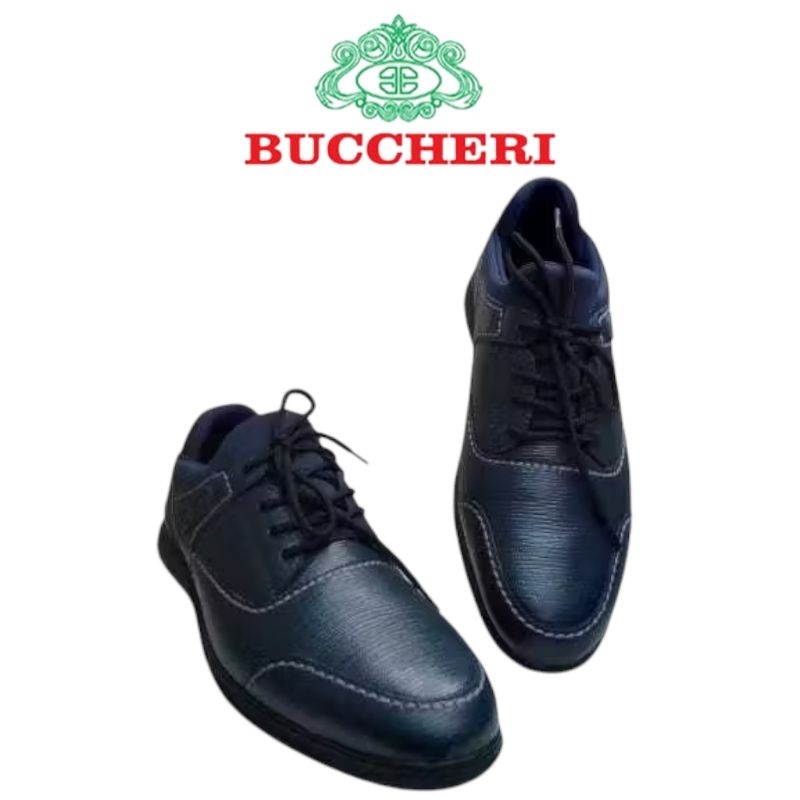 BUCCHERI Sepatu Pria Slip on Full kulit-br2095b-Navy