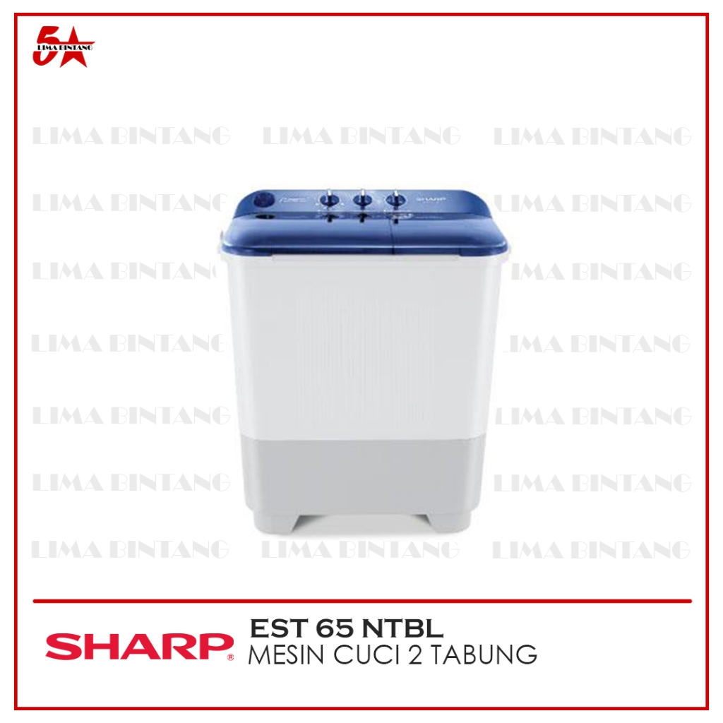 MESIN CUCI 2 TABUNG 6.5 KG SHARP ES-T65NT ES T65NT EST 65 NT - BL (BLUE)